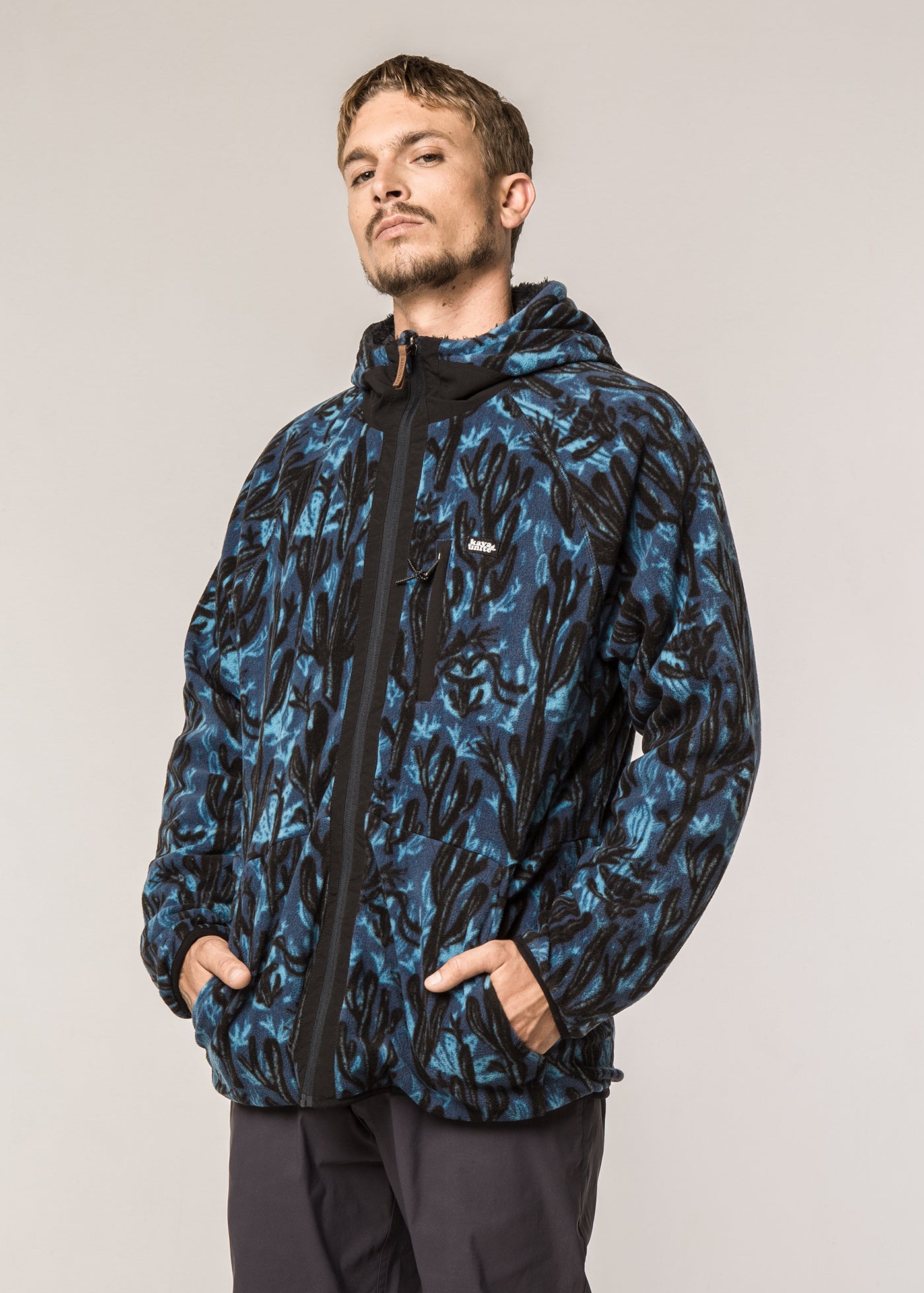 Polerón Shaggy Reversible Grizzly Cactus Navy