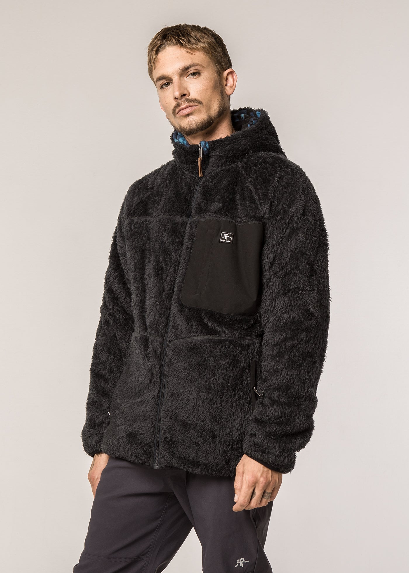 Polerón Shaggy Reversible Grizzly Cactus Navy