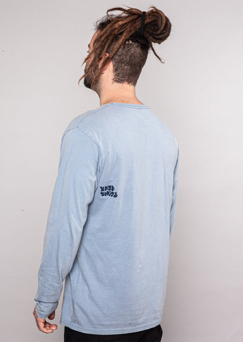 T-Shirt Long Sleeve Solid Aqua Blue